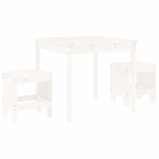 Set da Bistrot da Giardino 3pz | Set Salotto da Giardino Bianco in Legno Massello di Pino