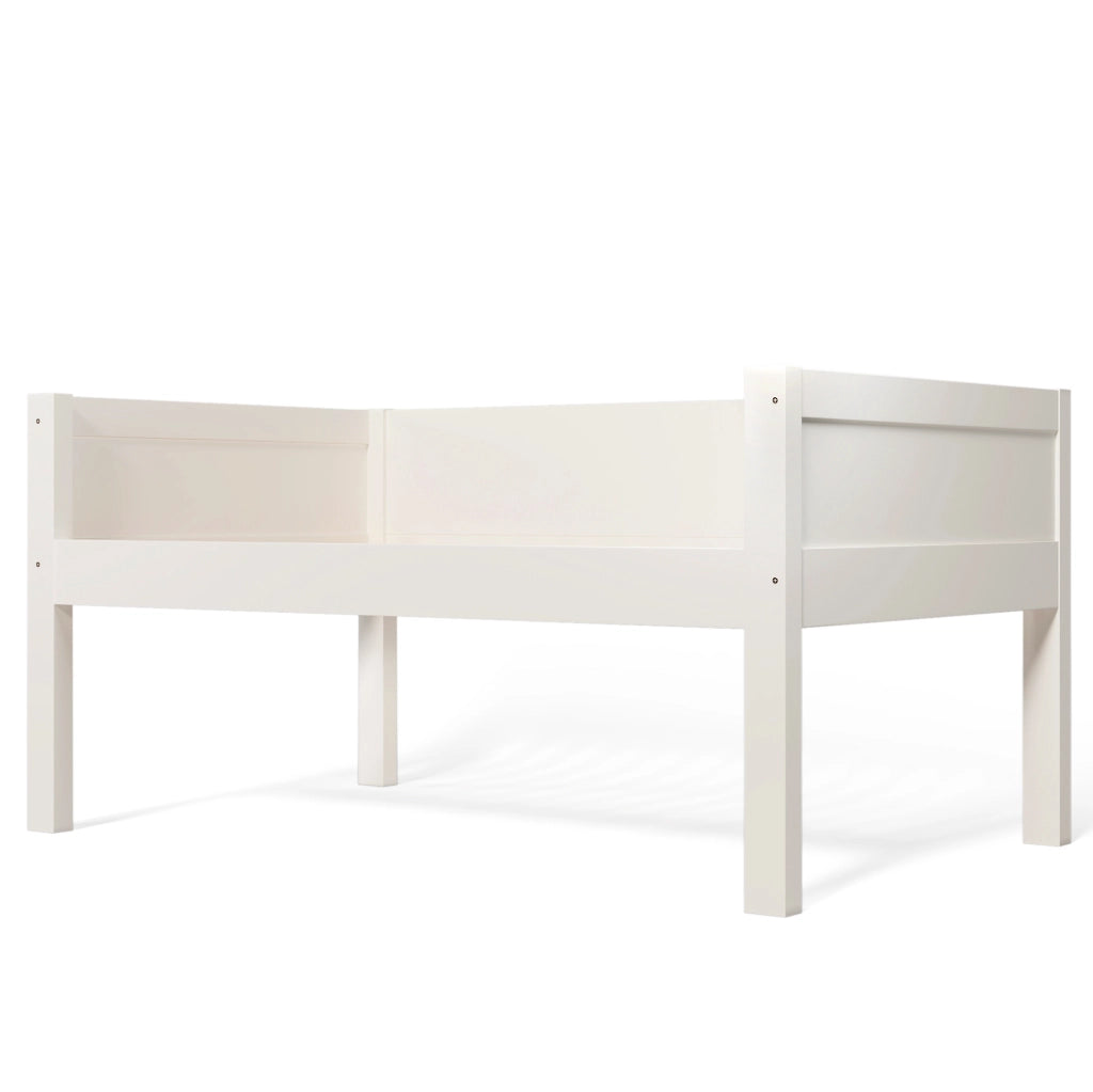 Letto a castello separabile 90x200 cm con scala reversibile; bianco; in legno e metallo
