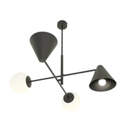Plafoniera Moderna Industrial Njord 4 Luci Nero