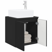 Mobile Lavabo | Armadio Lavabo da Parete Nero 49,5 x 41 x 63 cm