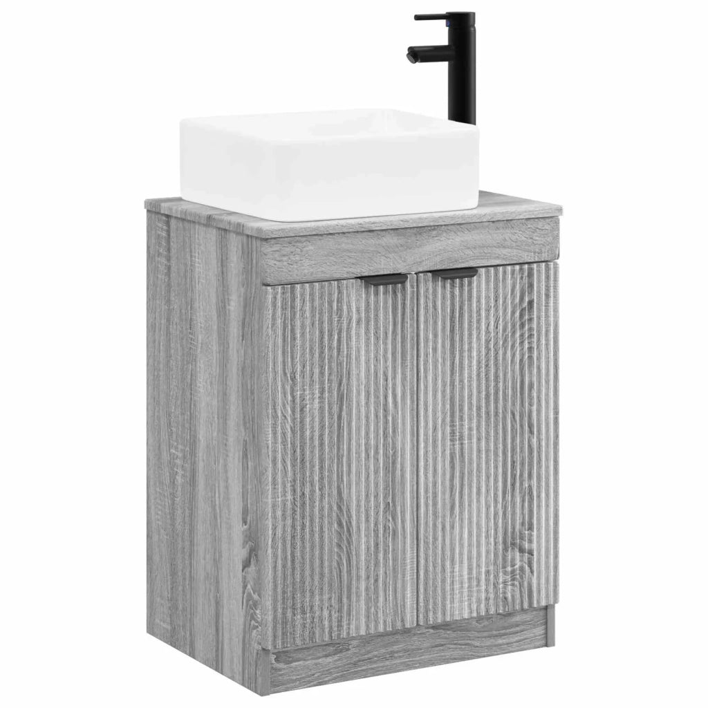 Set di mobili per il bagno Sonoma grigio Legno ingegnerizzato 3404228
