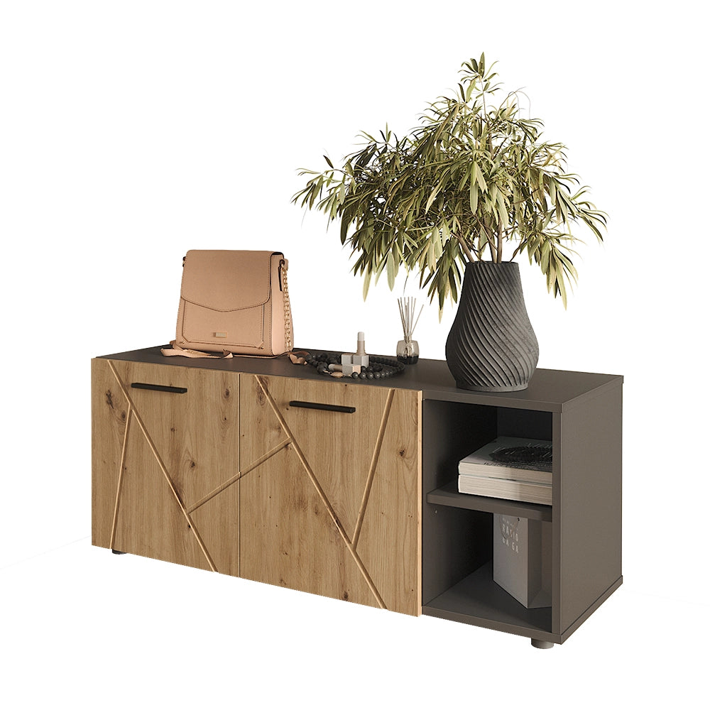 Vicco Mobile porta scarpe Antracite/Artisan 106 x 43 cm con 2 porte