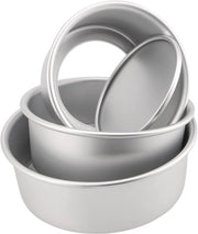 Set di teglie per torta in alluminio anodizzato 6 pollici 7 pollici 8 pollici fondo rimovibile fondo profondo con trattamento antiscivolo cerchio