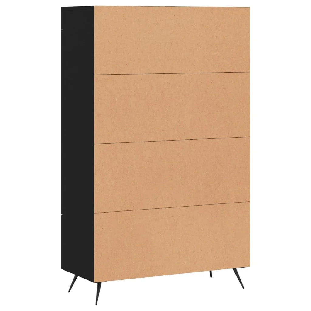 Buffet credenza cassettiera mobiletto mobile contenitore organizer cucina soggiorno salotto alto 69,5 x 31 x 115 cm legno ingegnerizzato nero 02_0034974