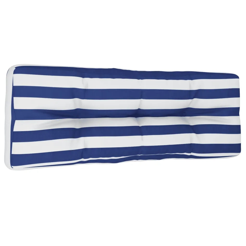 Cuscino per Pallet Strisce Bianche e Blu 120x40x12cm Tessuto