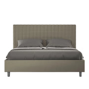 BS COM Letto matrimoniale senza rete imbottito 160x200 similpelle cappuccino