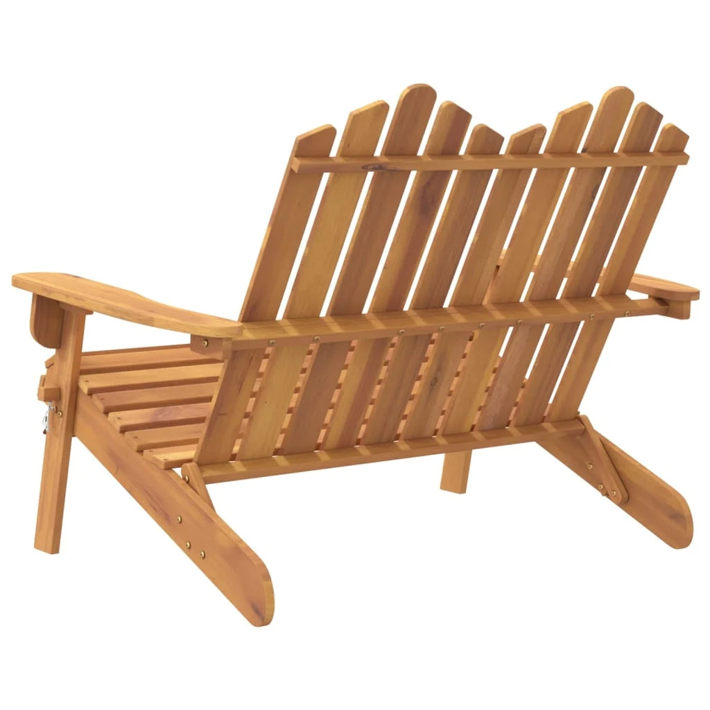 Panchina da giardino arredo per esterni stile Adirondack 126 x 84 x 90 cm legno massello di acacia 02_0011337