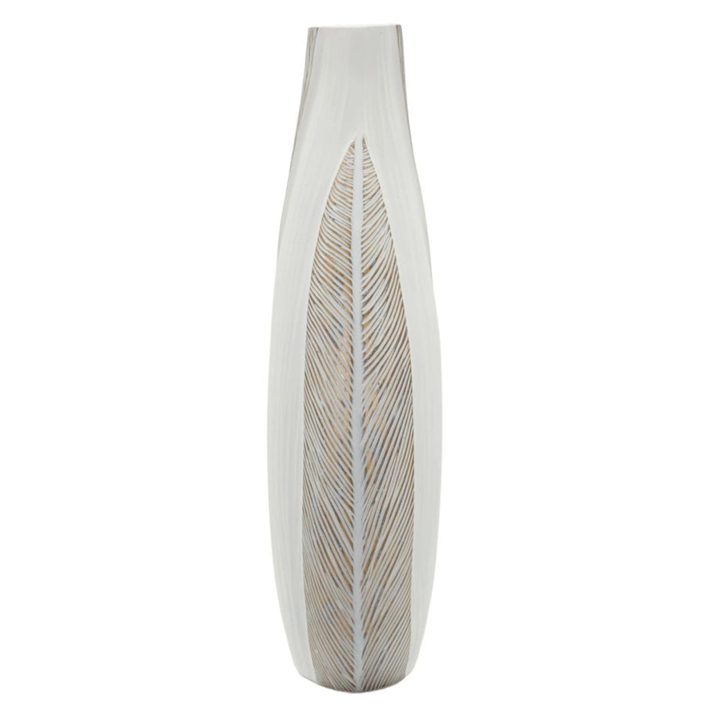 Vaso Decorativo VKH1030, Bianco, Poliresina, 29,5x13,5x50 cm