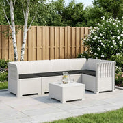 Divano da Giardino 5 Posti con Cuscini Stile Rattan PP Bianco 3444043