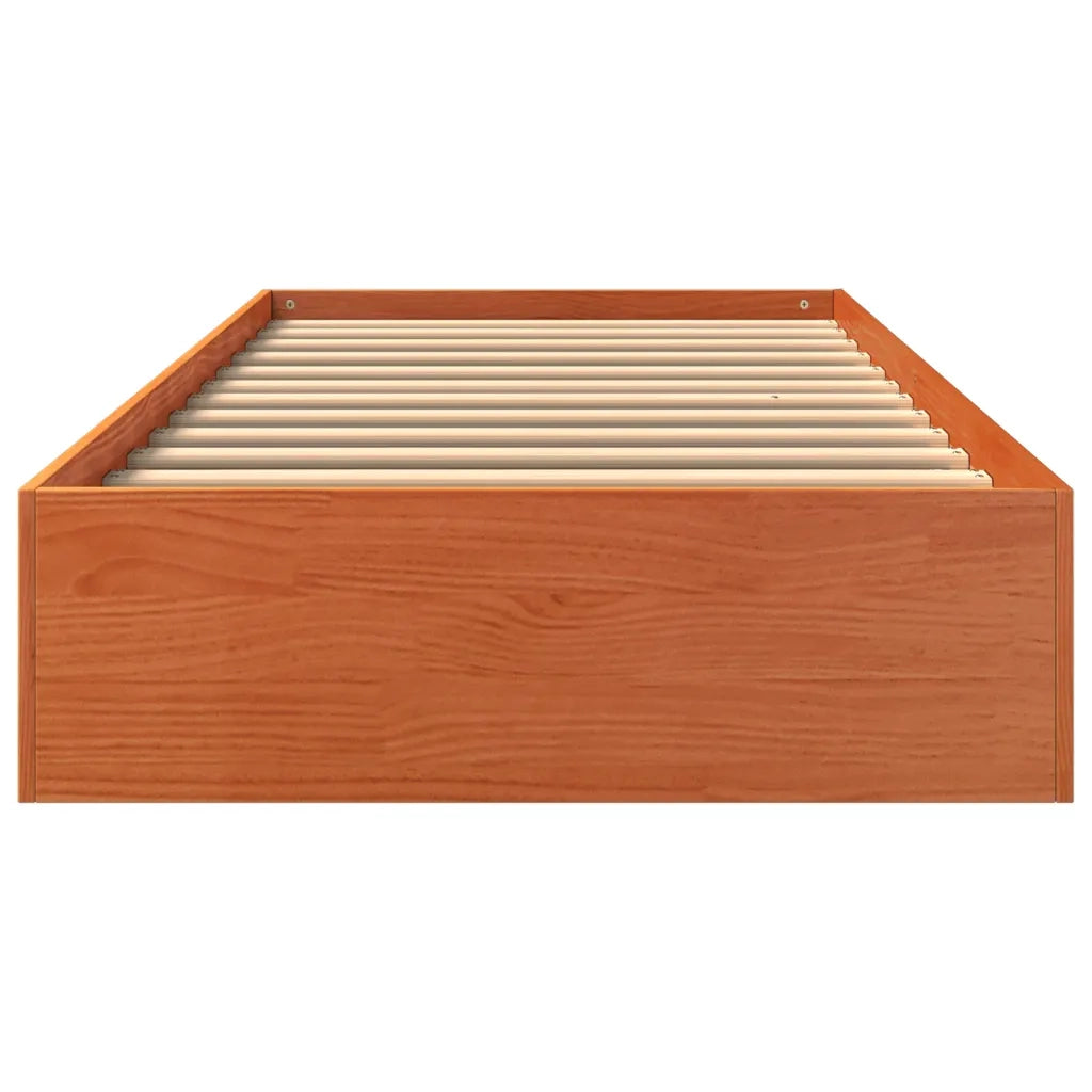 Letto senza Materasso Marrone Cera 75x190 cm in Legno di Pino 844822