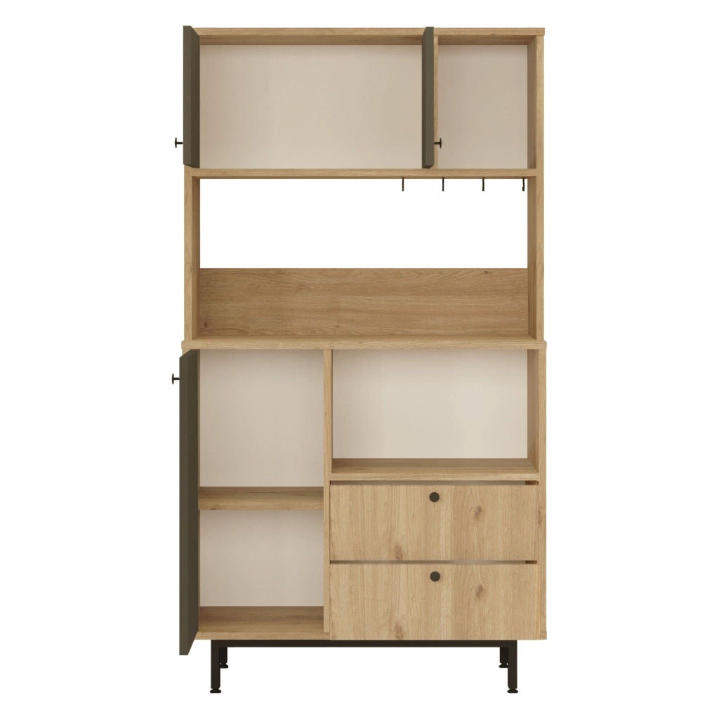 Madia Paratico, Credenza 5 Ripiani, 88x36x161h cm Marrone Rovere