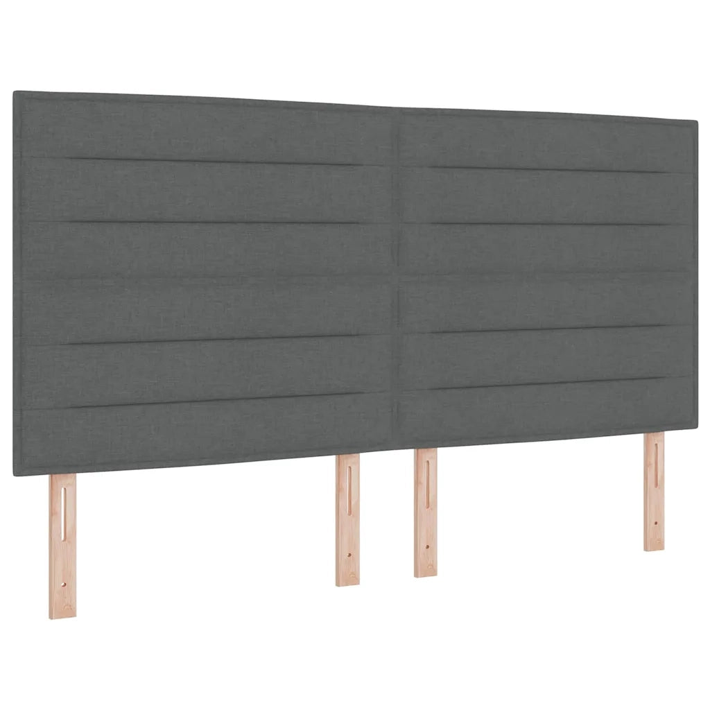 Letto a molle con materasso Grigio scuro 200 x 200 cm Tessuto