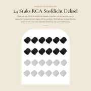 24 pezzi di coperture in silicone stoffa impermeabile per coperchi RCA (Bianco/Nero)