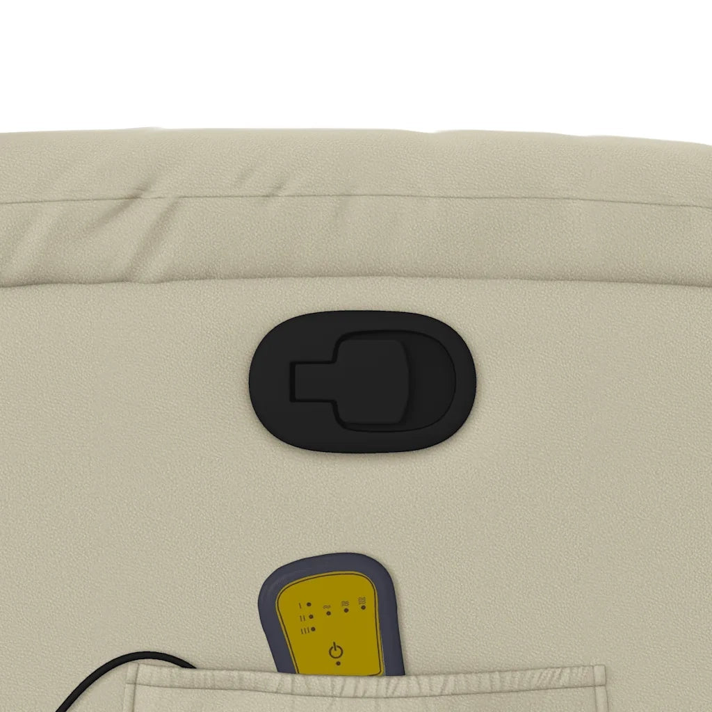 Divano Sedia-Poltrona reclinabile massaggiante in Similpelle Crema 554359