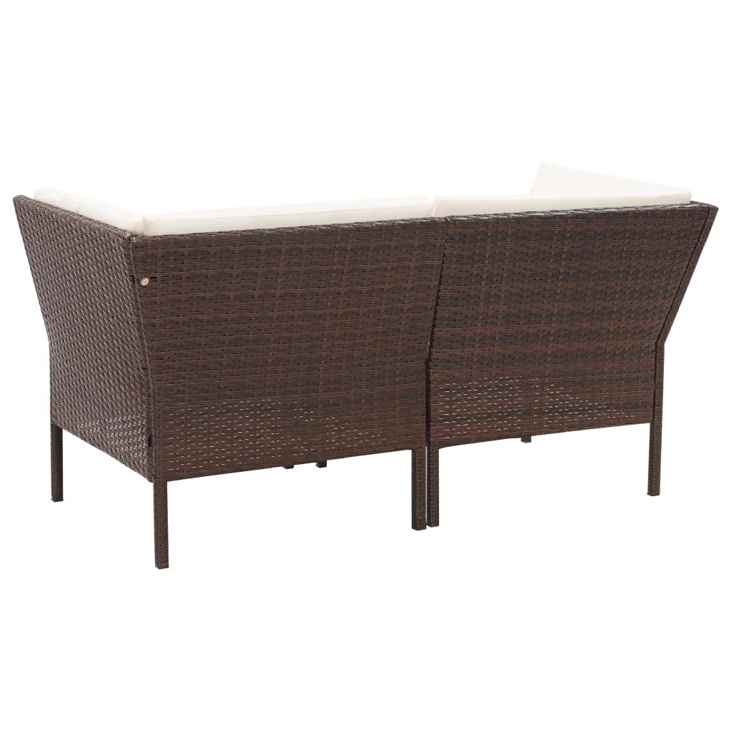 Set Divani da Giardino 6 pz con Cuscini in Polyrattan Marrone 48939