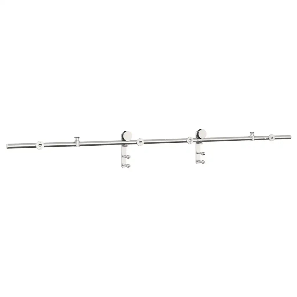 Kit Binari Porta Scorrevole 200 cm Acciaio Inossidabile Argento 4009702