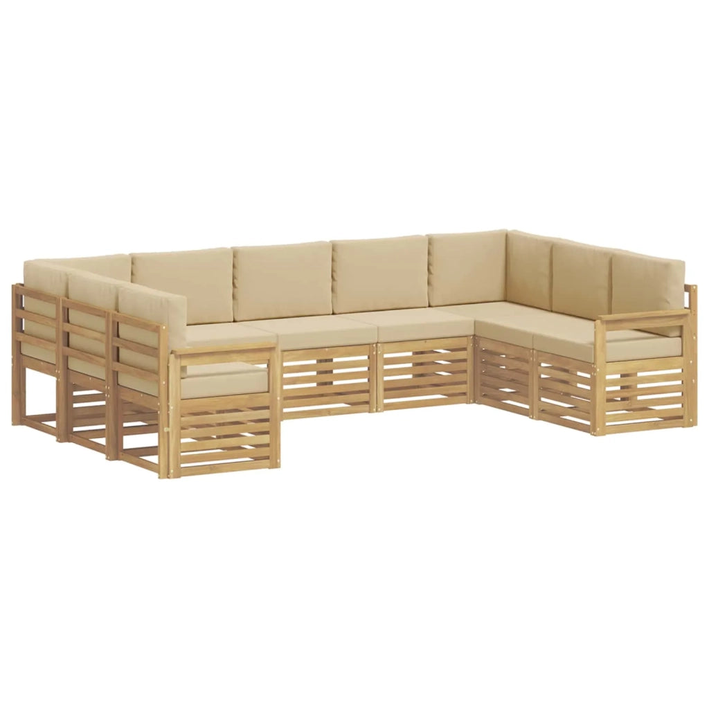 Set di divani da esterno 7 pcs Bianco e Beige