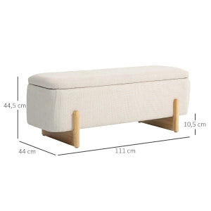 PANCA CONTENITORE 111x44x44,5 cm Beige in poliestere
