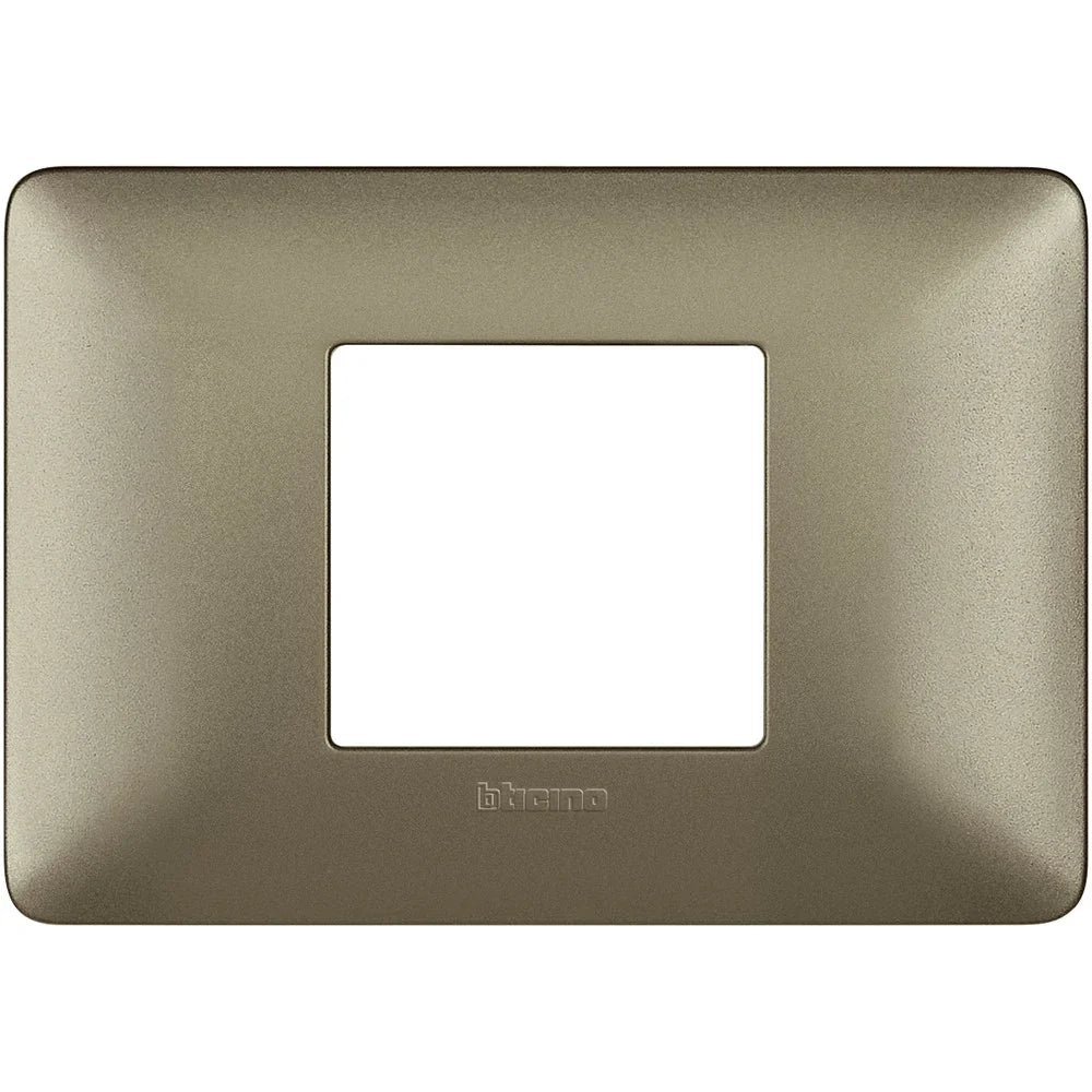 Placca Bticino Matix 2 moduli centrati titanium AM4819MTA