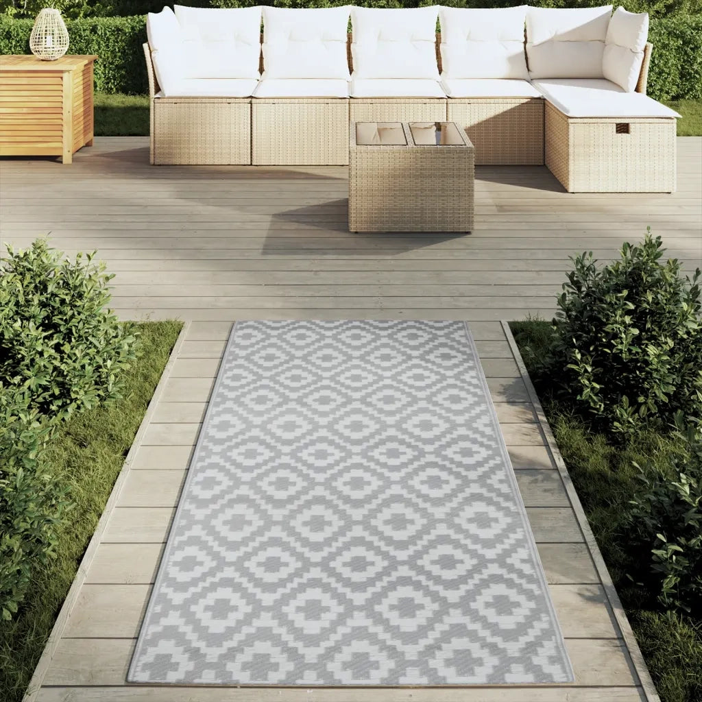 Tappeto da Esterni ARAKIL Grigio 80x150 cm in PP 368551