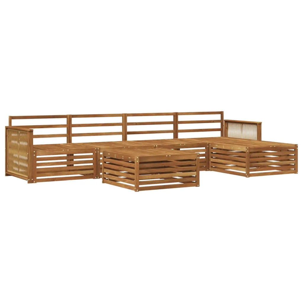 Set di divani da esterno 6 pz Naturale Legno di Acacia Massello 3383267