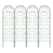 Pacco da 4 di traliccio da giardino in metallo 180x50CM, Supporto decorativo per piante rampicanti rose Verde-Decorazioni da giardino