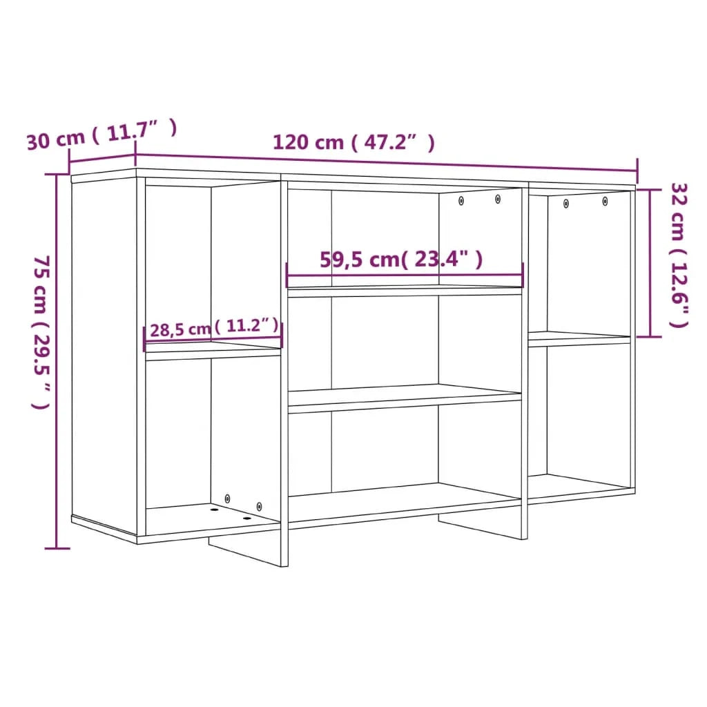 Buffet credenza cassettiera armadio mobile contenitore organizer per cucina soggiorno salotto 120 x 30 x 75 cm legno ingegnerizzato grigio 02_0031852