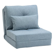 Poltrona letto imbottita con cuscino e schienale regolabile ¨C zephmum ¨C blu