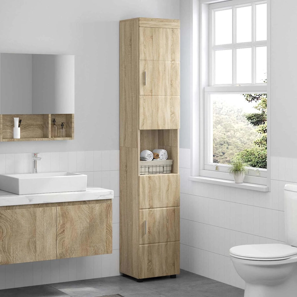 Set di Armadi da Bagno TULUM Rovere Sonoma 37 x 31,5 x 203 cm 880353