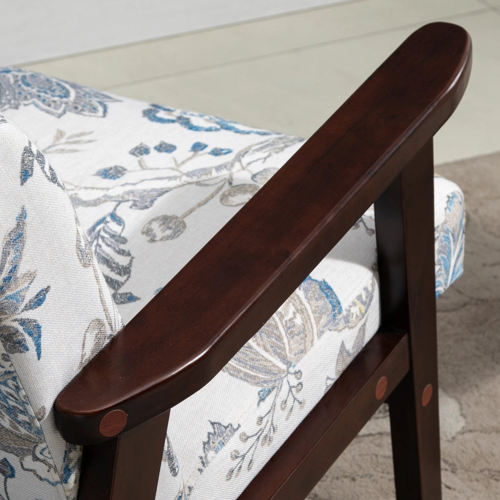 Sedia Imbottita con Braccioli in Legno ¨C Zephmum ¨C Tessuto Fiori 68.5x78.5x75 cm