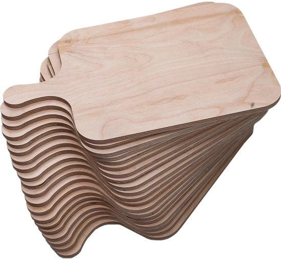 Set di piastrelle per tarte flambée da 20 pezzi, dimensione L - realizzato in legno di betulla massiccio (2 volte più duro del pioppo) - duraturo, resistente alle rotture e naturale - la scelta migliore per cucina e servizio.