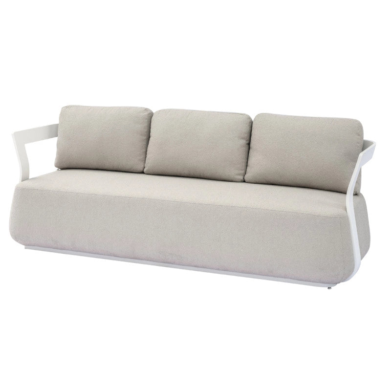 Salotto Monaco Alluminio Bianco Cuscini Alti Beige Moia