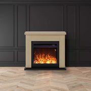 Caminetto Fuego Paolo Rovere 1500w a Parete Con Cornice Telecomando e Bruciatore 1500w Rovere