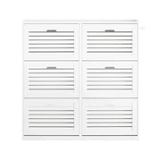Scarpiera Con 6 Ribalte Scarpiera Con 12 Ripiani Portascarpe Salvaspazio Regolabili Bianco, FSR145-W SoBuy
