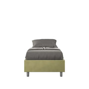 Letto singolo senza rete imbottito 80x200 microfibra tè verde Azelia
