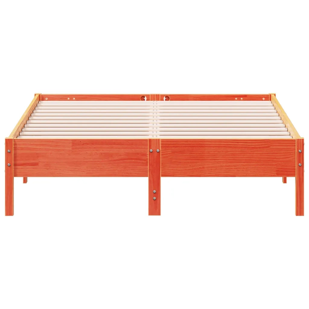 Letto senza Materasso Marrone Cera 140x190 cm in Legno di Pino 842717