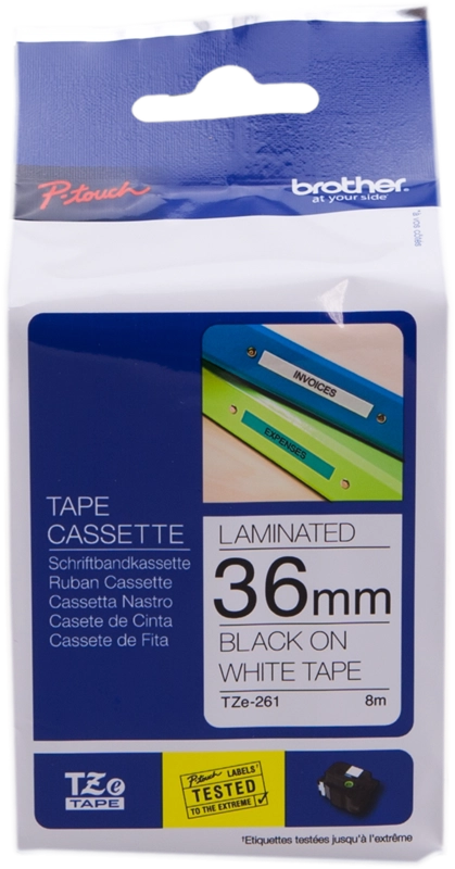 Brother TZE-261 nastro per etichettatrice Nero su bianco TZ