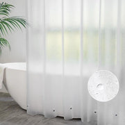 Douchegordijn con 5 magneti pesanti alla base - Mat di doccia - Tela con disegno a rilievo - Impermeabile - Antimuffa - 180 x 200 cm - Incluso 12 ganci - Bianco trasparente