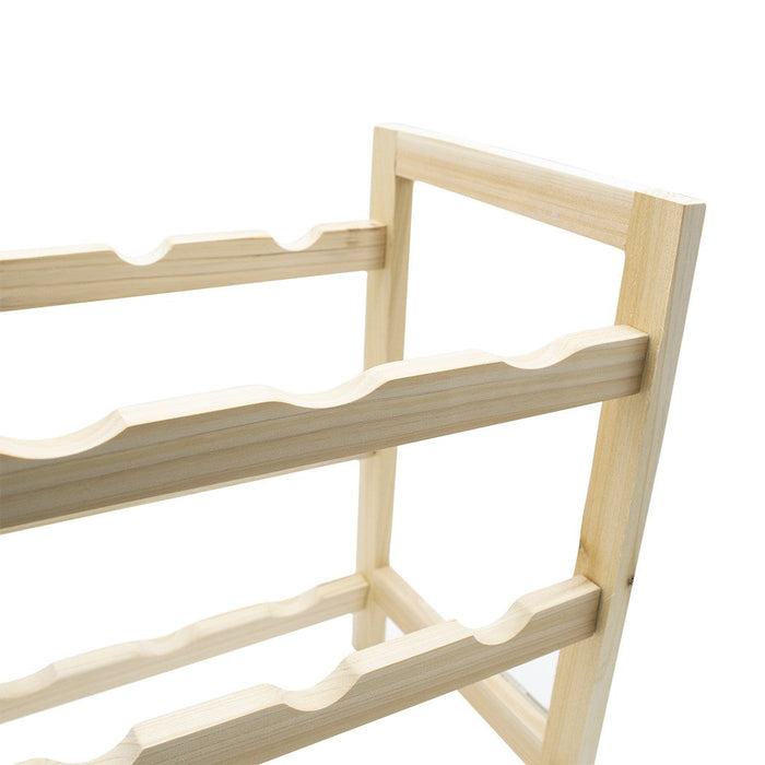 Espositore portabottiglie vino da 9 posti cantinetta in legno chiaro