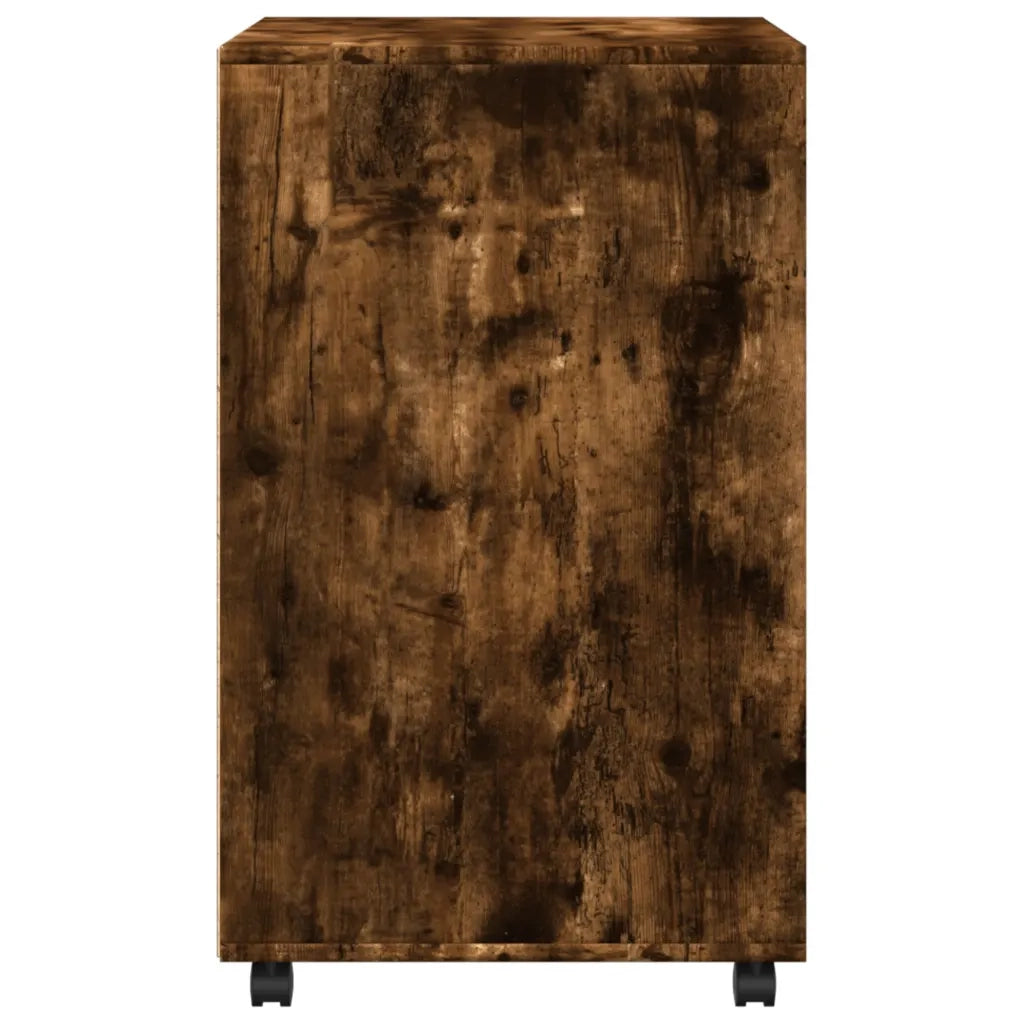 Armadietto con Ruote Rovere Fumo 60x48x81 cm in Truciolato