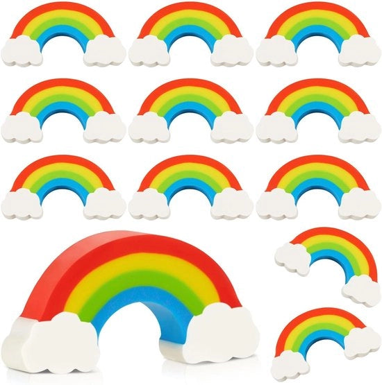 36 pezzi di gomme arcobaleno con motivi - gomme colorate - gommetti kawaii - regalo di compleanno - primo giorno di scuola - scuola elementare - gomme divertenti - gomme per bambini - gomme con disegno
