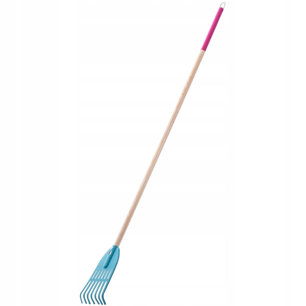 Rastrello per foglie KADAX per giardino, erba, manico in legno, 150 cm, rastrello da donna a 7 punte