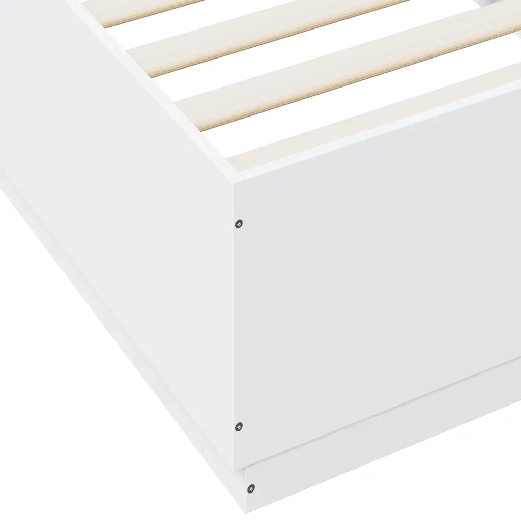 Giroletto con Luci LED-Struttura Letto Bianco 100x200 cm in Legno Massello 908747