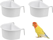 Contenitore per cibo degli animali a forma di D - Sostenibile - Plastica - 3 pezzi - Facile da pulire - Utile per animali domestici - Ciotola per cibo