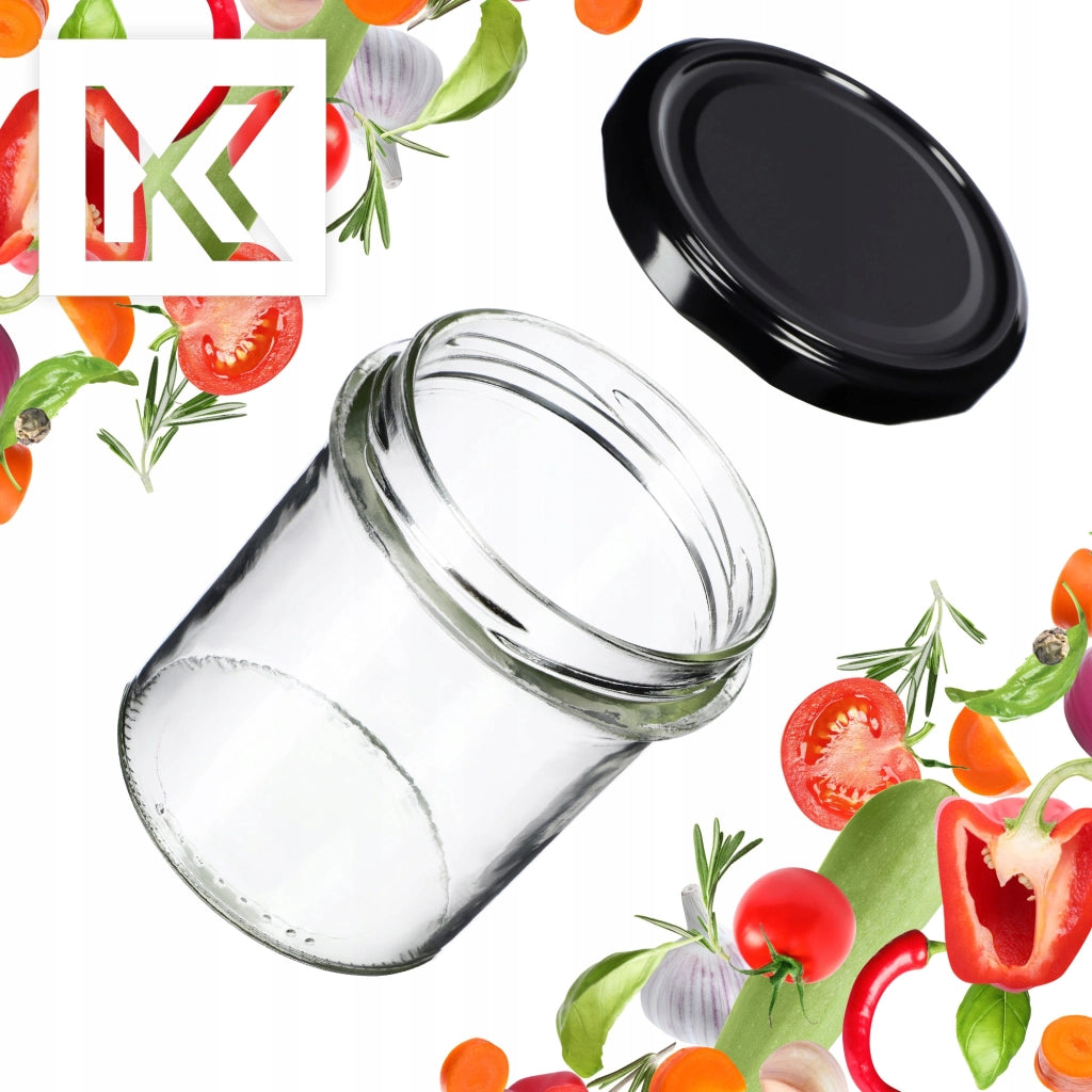 KADAX 50x Barattolo 350ml Barattoli di Vetro per Conserve Marmellata Miele Tappi Fi82