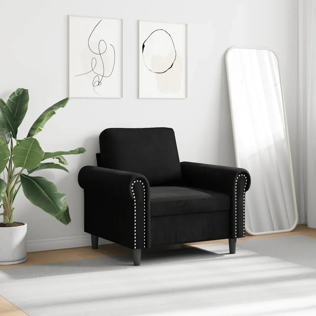Divano Sedia-Poltrona Nero 60 cm Velluto 661640