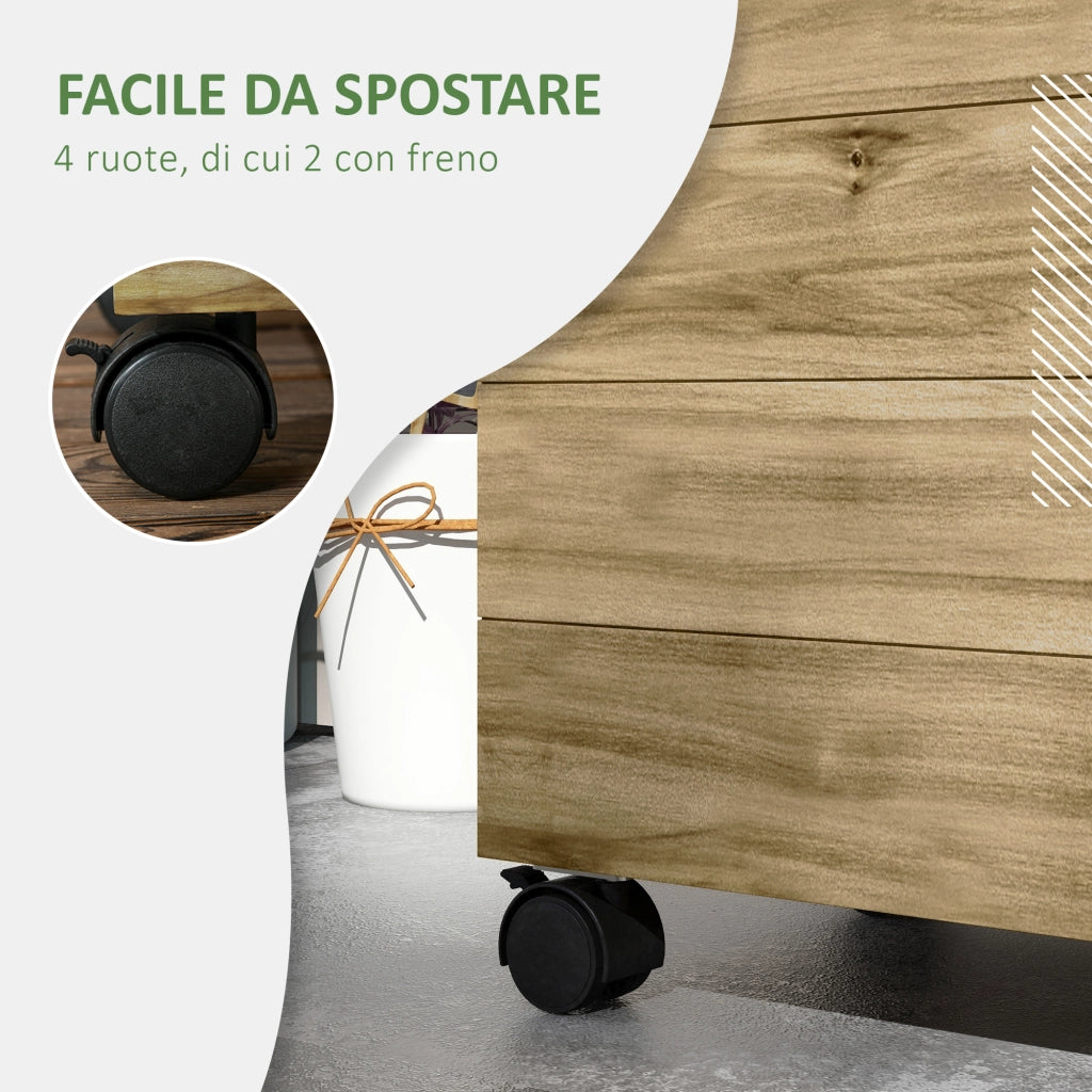 Fioriera Verticale con Traliccio e Ruote ¨C zephmum ¨C Legno 76x30x155 cm