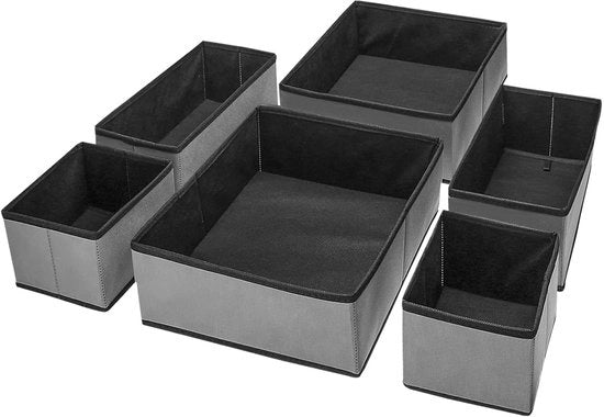 Organizzatore di cassetta abiti - risparmia spazio - set da 6 - grigio chiaro - tessuto non tessuto