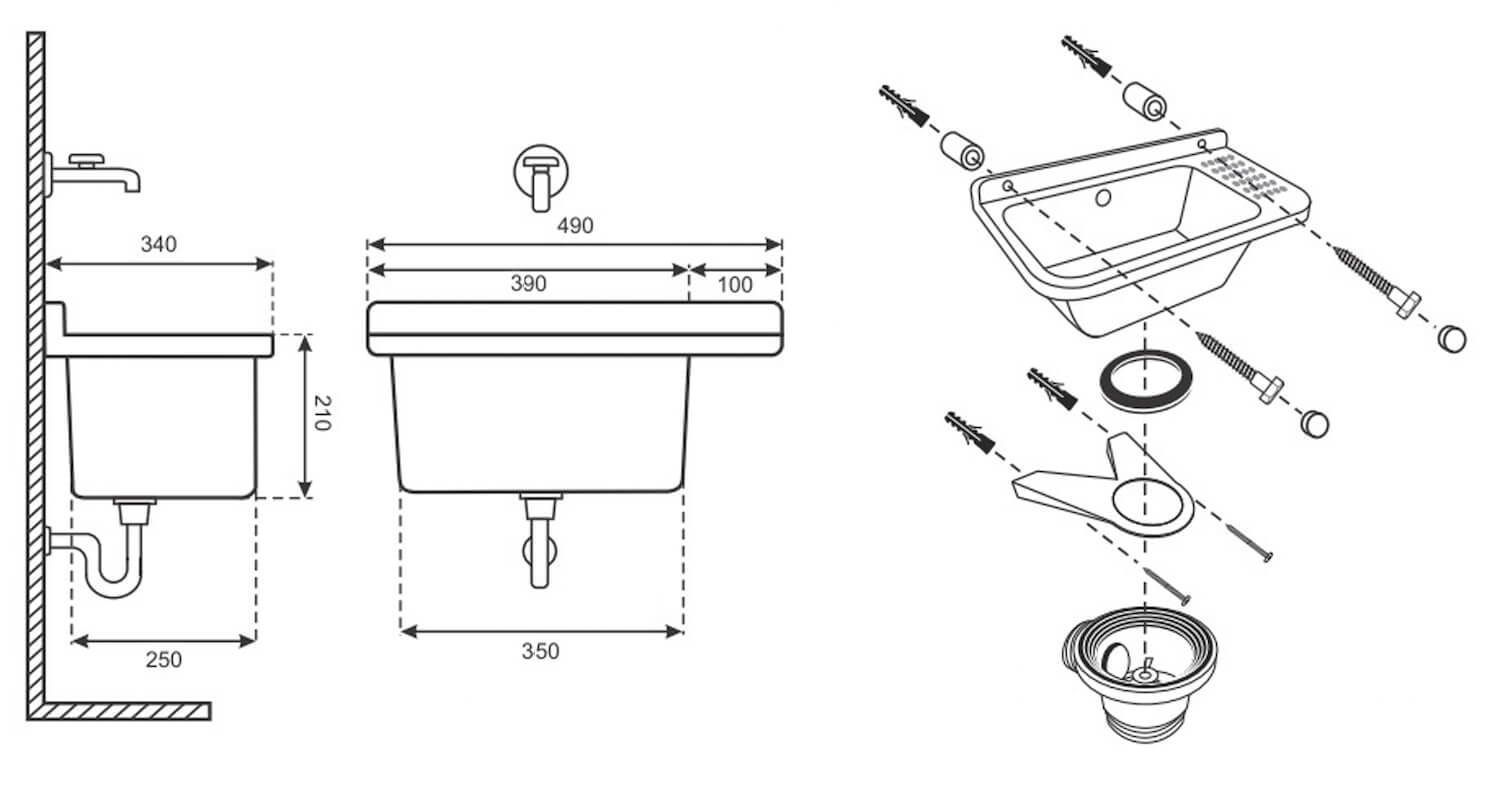 Lavatoio 50x34x21cm in Polipropilene 13,5l Forlani Wash Bianco