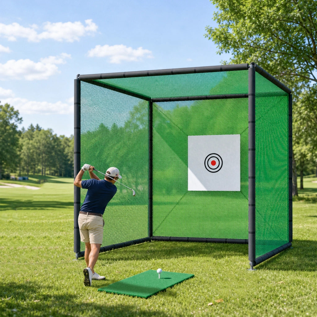 RETE PRATICA GOLF 300x300x300 cm Metallo Nero per Interno ed Esterno